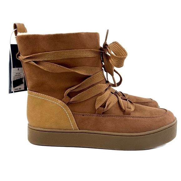 NWT - Universal Thread Birgitte Cognac Winter Boots - Size 8 - Picture 2 of 10